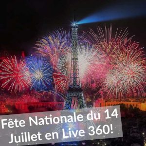 photo de présentation du 14 juillet avec la tour eiffel et les feux d'artifices